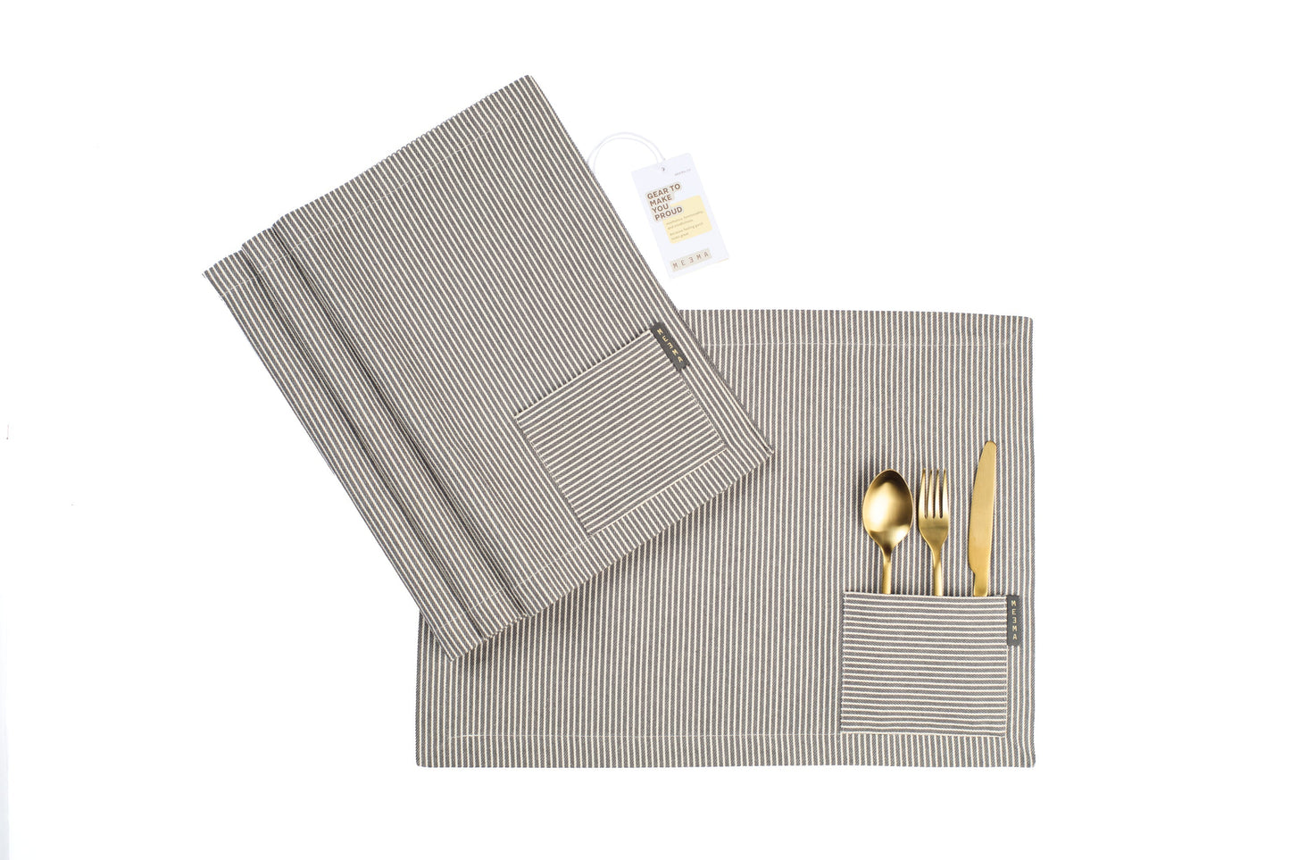 Cloth Placemats with Pockets - Set of 4