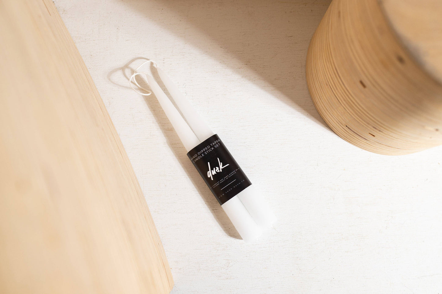 9” Candle Stick Set: White