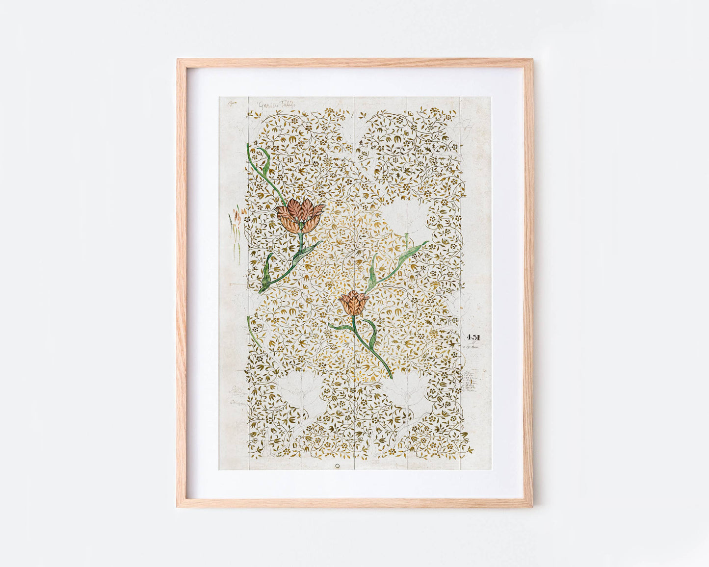 William Morris Garden Tulip Art Print 16x20 | Framed in Gold