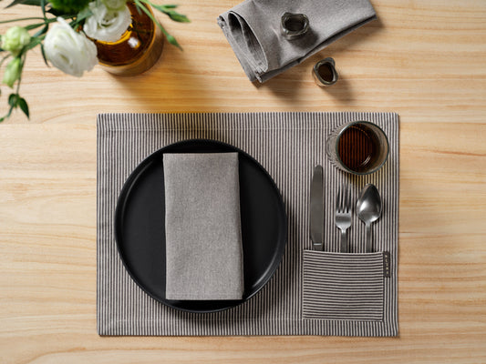 Cloth Placemats with Pockets - Set of 4