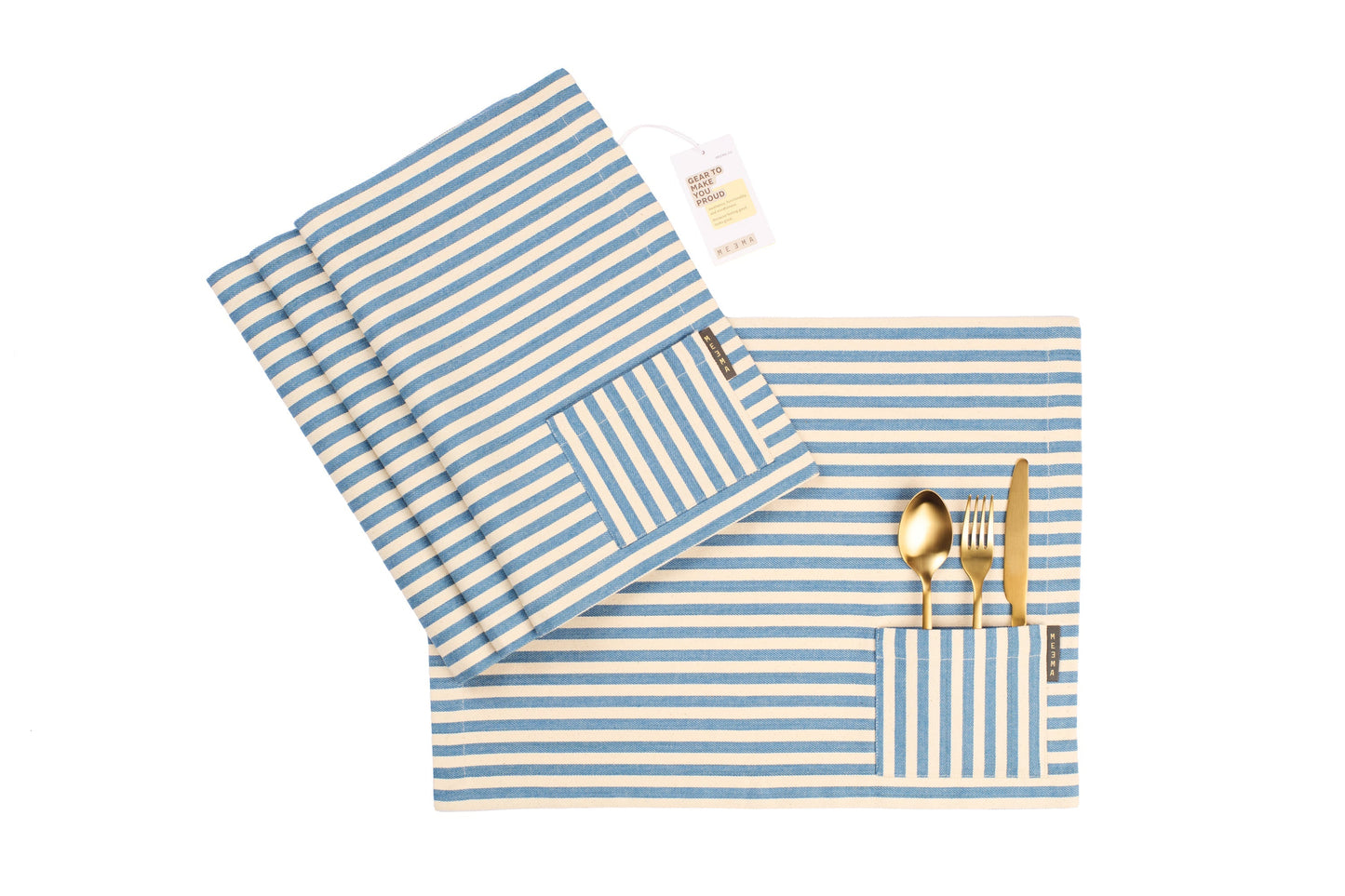 Cloth Placemats with Pockets - Set of 4