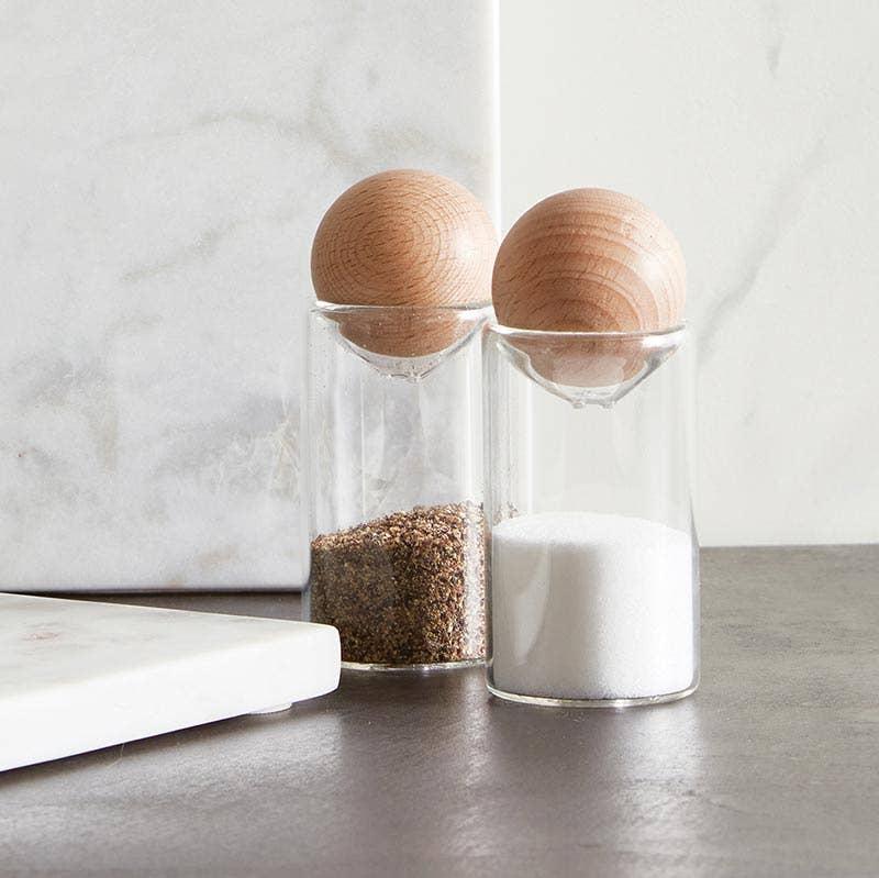 Glass Salt + Pepper Shakers