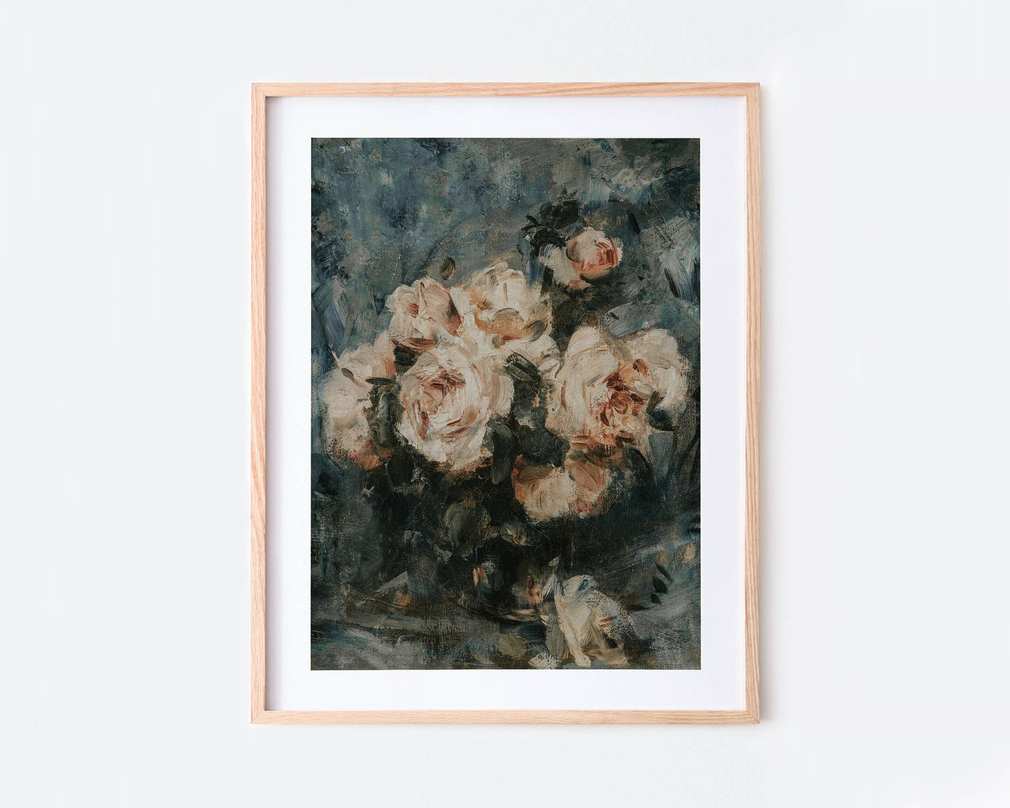 European Rose Still Life Print 11x14 | Framed in Black