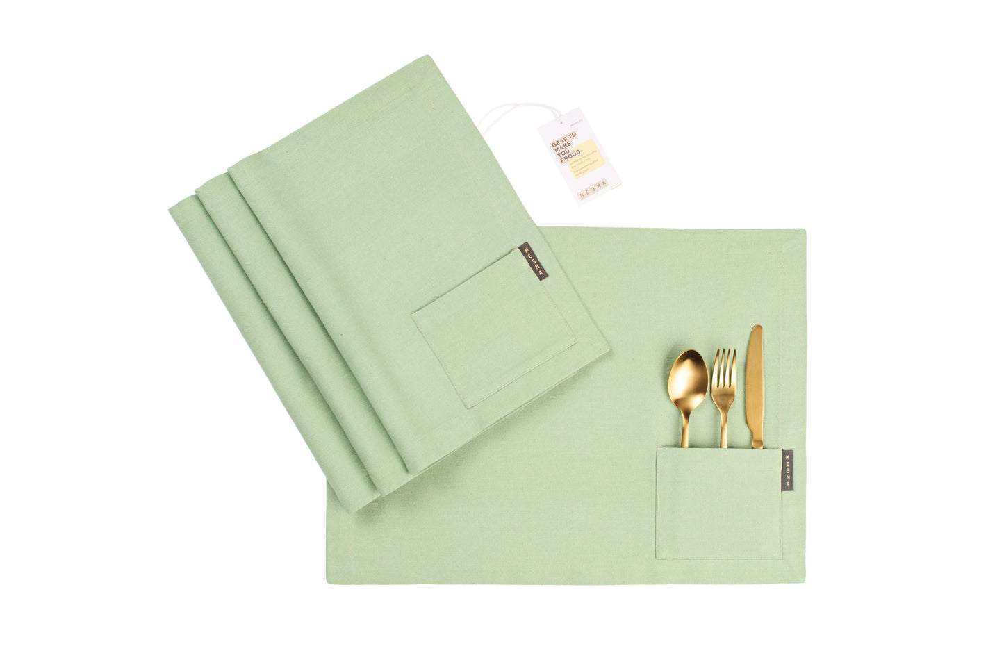 Cloth Placemats with Pockets - Set of 4