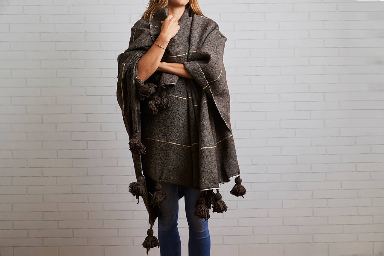Moroccan Cotton Large Throw Blanket