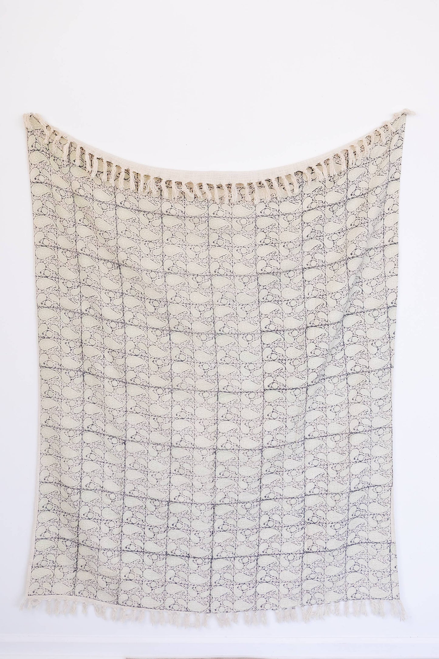 Block Print Paisley Cotton Throw
