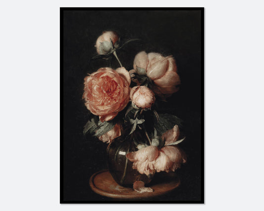 European Flowers Still Life Art Print 20x28 inches | Print Only