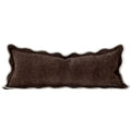 Chloe Dark Brown Scalloped Edge Bolster Cushion Cover 80x30