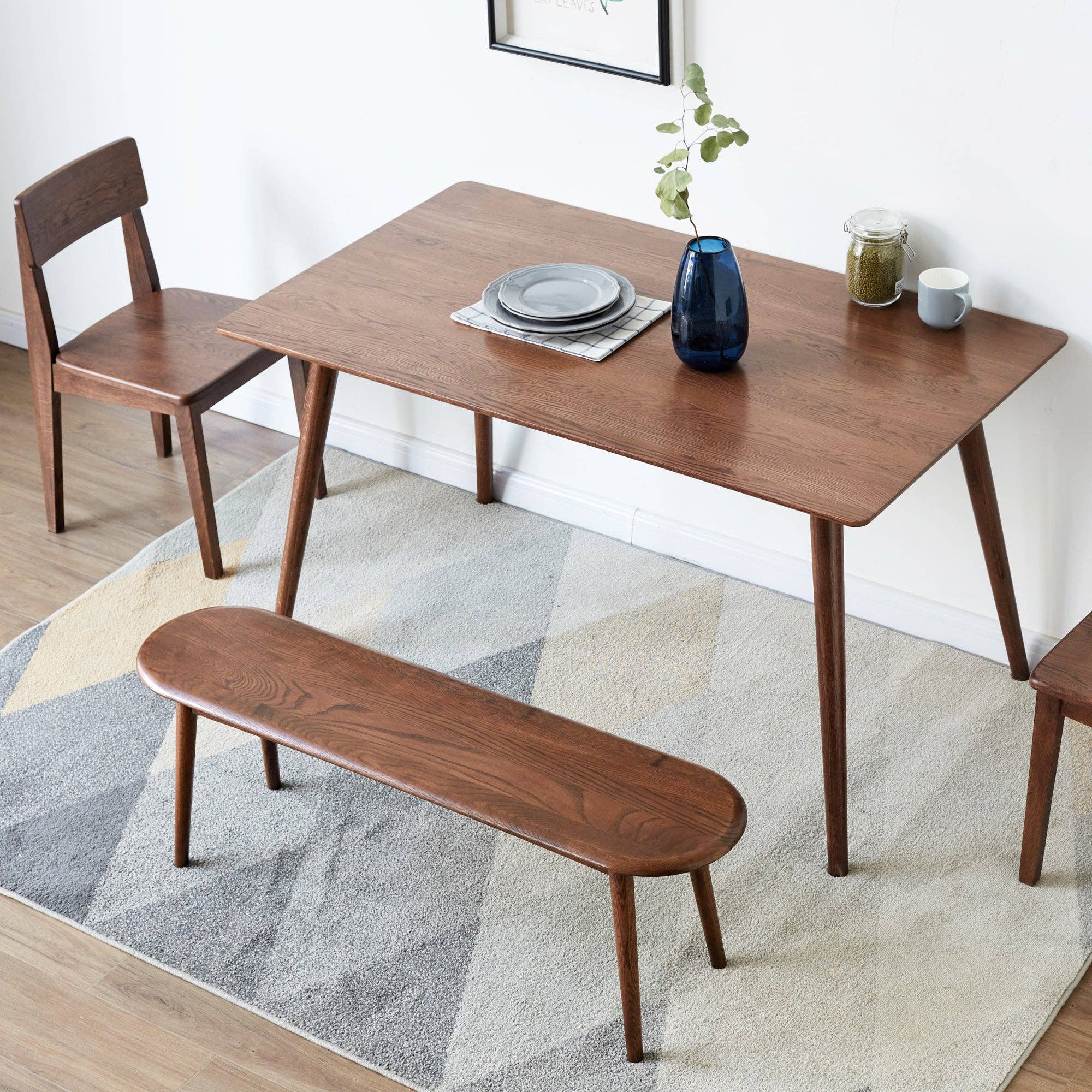Natural Oak Wood for Dining Bench Table Bench for Living Roo