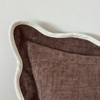 Chloe Dark Brown Scalloped Edge Bolster Cushion Cover 80x30