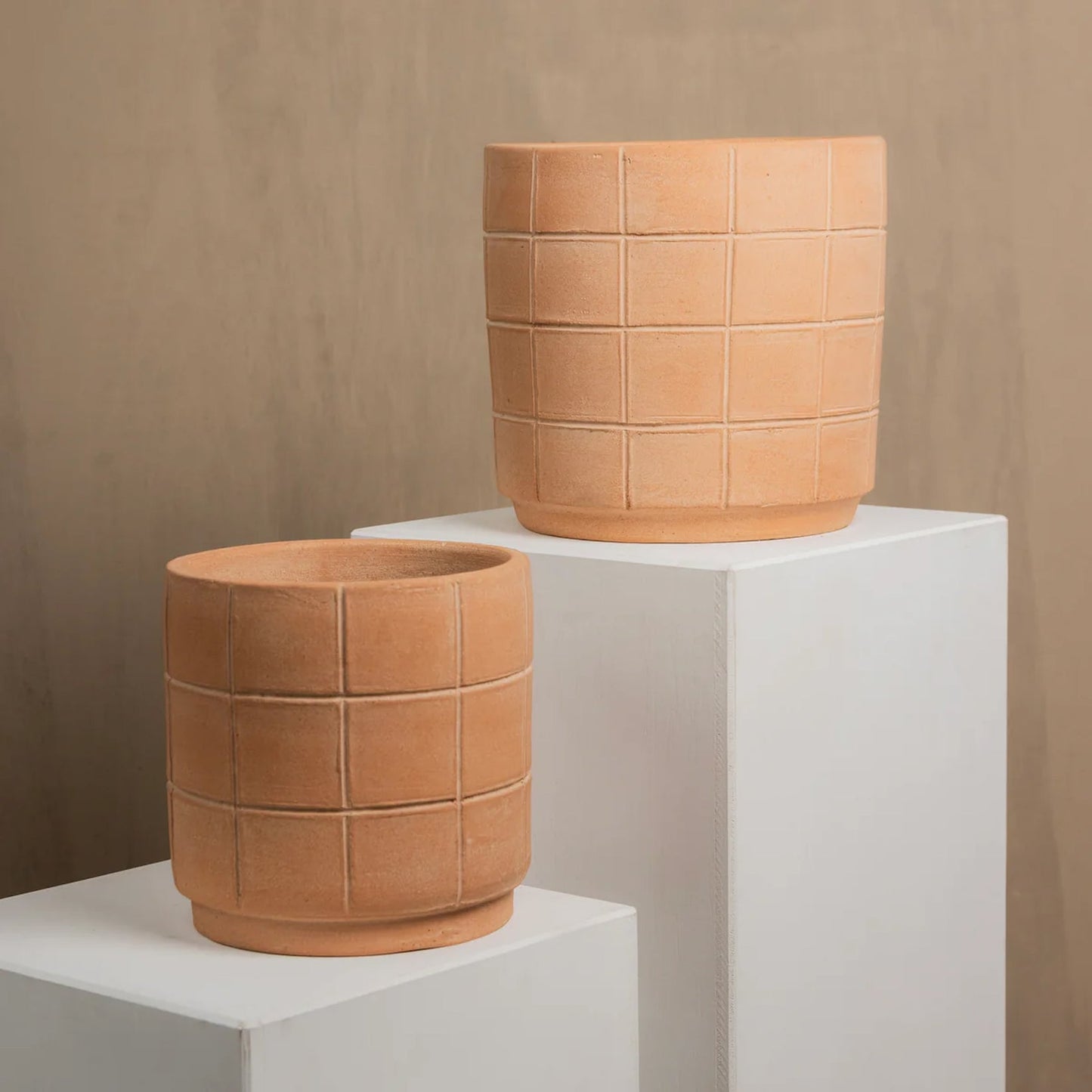 Grid Terracotta Planter - Small