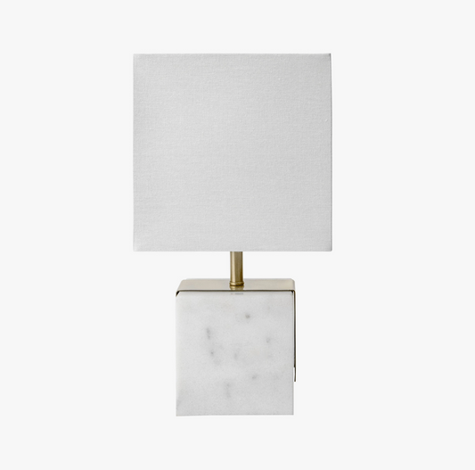 Plated Marble Cube Table Lamp