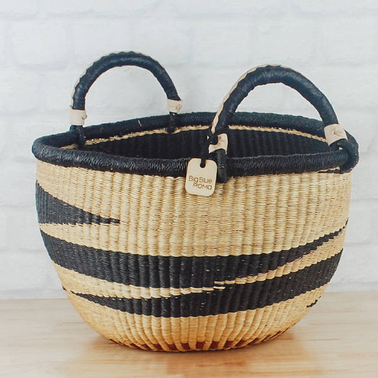 Bolga Baskets - Large Round Two Handle Natural Palette