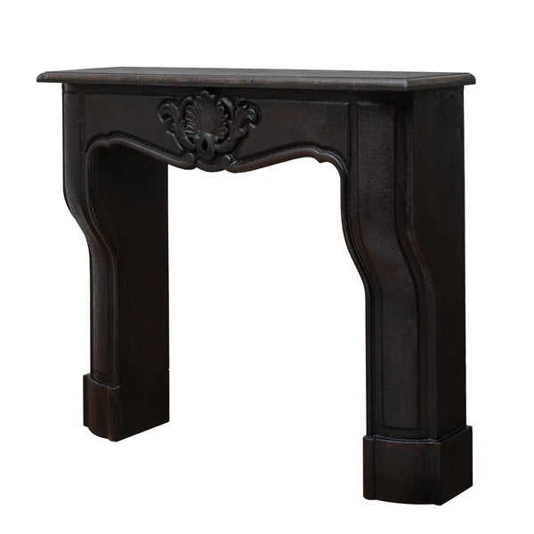 Distressed Black Finish Fireplace Mantle