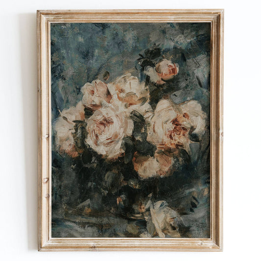 European Rose Still Life Print 11x14 | Framed in Black