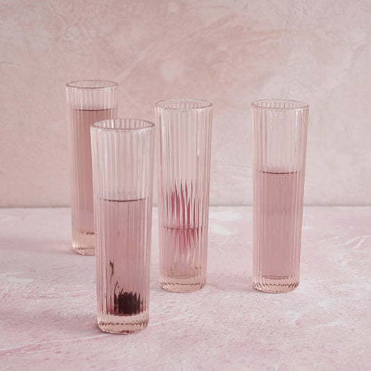 Pressed Pink Champagne Glass - Individual