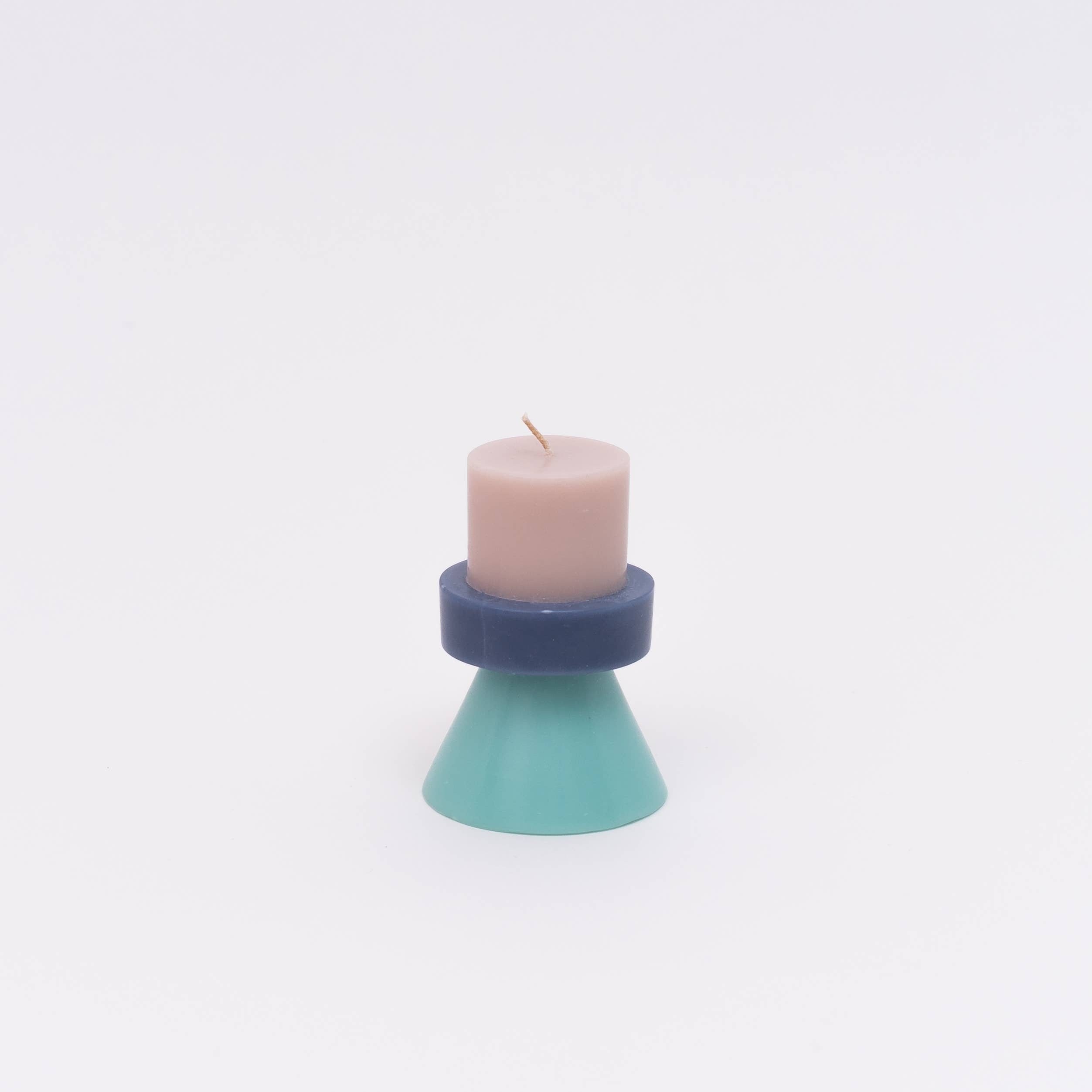 Stacked Candle Mini | Nude Blue Celeste
