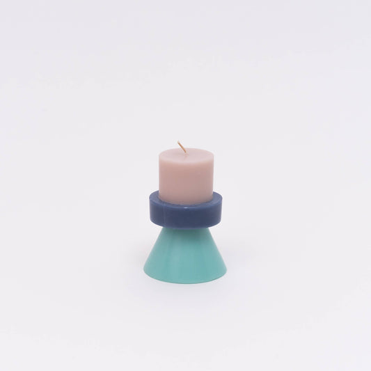 Stacked Candle Mini | Nude Blue Celeste