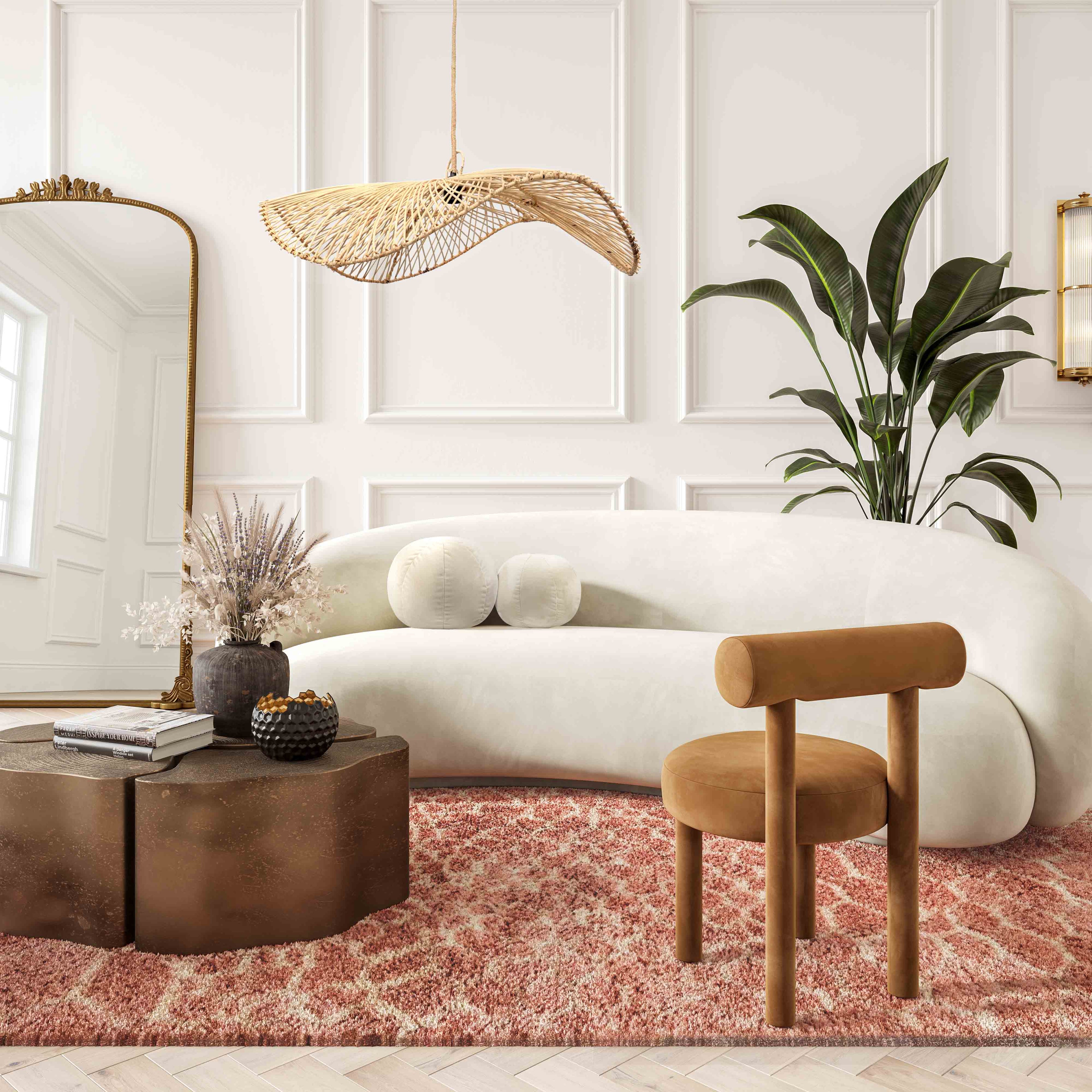 Carmel Cognac Velvet Chair